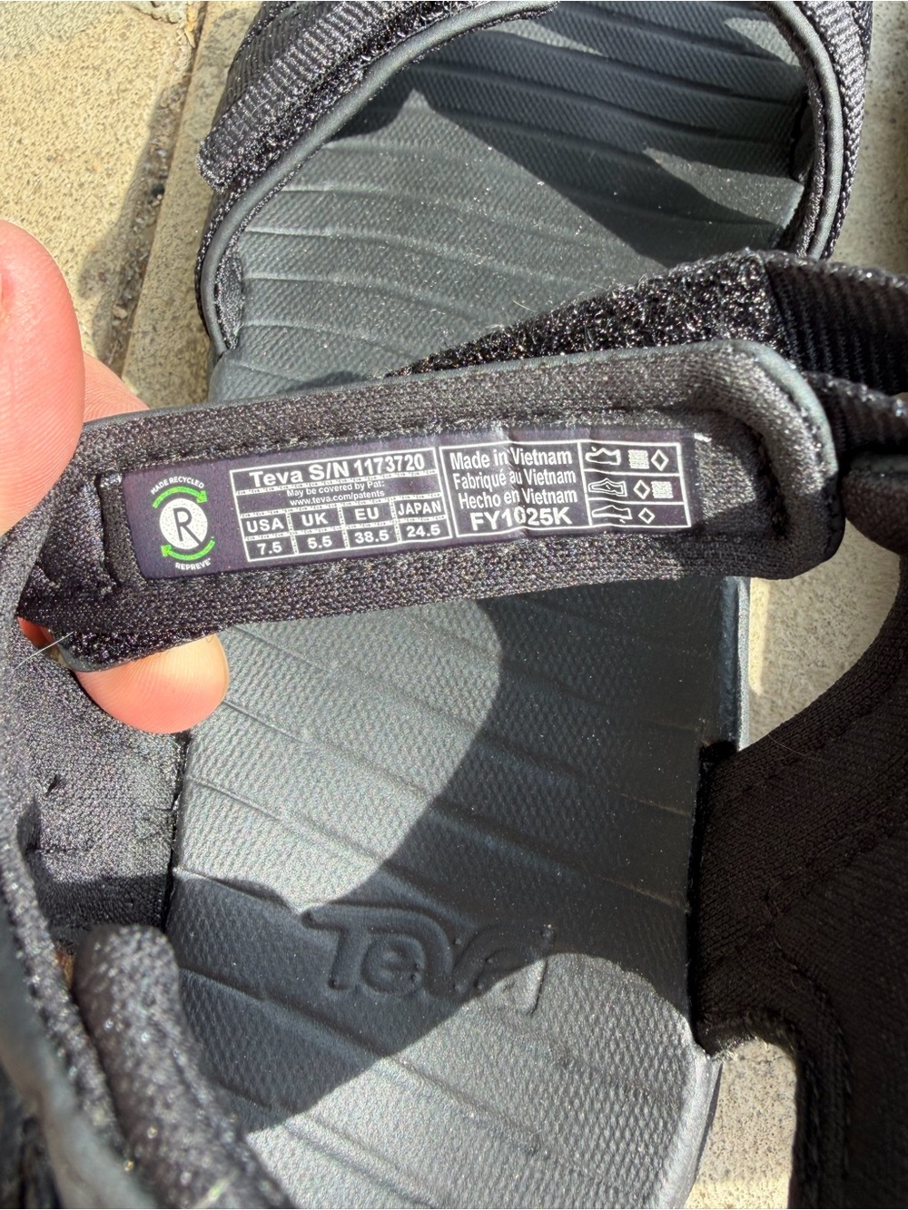 Teva Black Strappy Outdoor Sandals - Picture 3 of 3